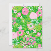 Pink and Green Preppy Palm Beach Santa シーズンカード (裏面)