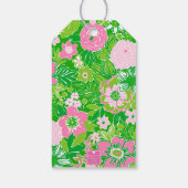 Pink and Green Preppy Palm Beach Santa Claus ギフトタグ (裏面)