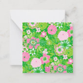 Pink and Green Preppy Palm Beach Santa Enclosure ノートカード (裏面)