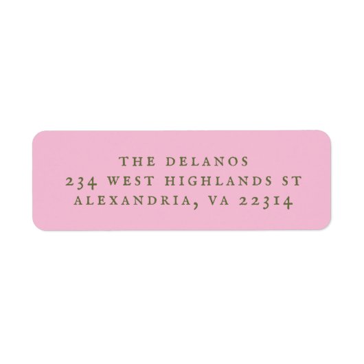 Pink and Green Simple Antique Serif Text ラベル (正面)