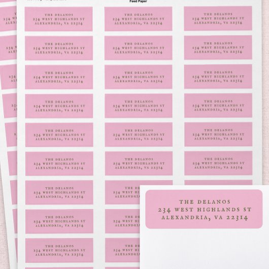 Pink and Green Simple Antique Serif Text ラベル