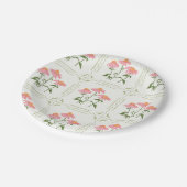 Pink and Green Spring Coneflowers ペーパープレート (アングル)