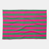 Pink and Green Stripes  キッチンタオル (横)