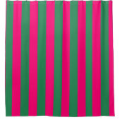 Pink and Green Stripes  シャワーカーテン (正面)