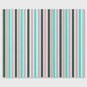 Pink and Green Stripes  ラッピングペーパー (フラット)