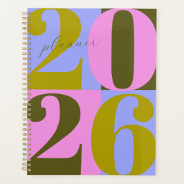 Pink and Greens Bold Year Color Block Planner プランナー手帳