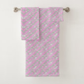 Pink and grey plaid pattern  throw pillow バスタオルセット (インサイチュ)