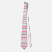 Pink and Grey Striped ネクタイ (正面)