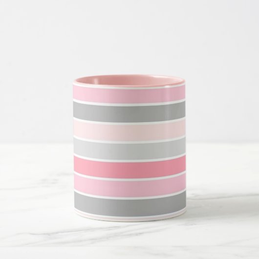 Pink and Grey Stripes マグカップ (中央)