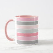 Pink and Grey Stripes マグカップ (左)