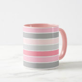 Pink and Grey Stripes マグカップ (正面右)