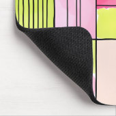 Pink and Lime-Green Patchwork Abstract マウスパッド (コーナー)