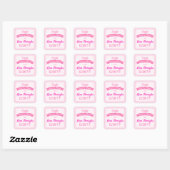 Pink and Magenta Party Favor Sticker スクエアシール (シート)