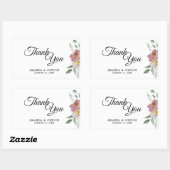 Pink and Mauveヴィンテージフローラ結婚の皆様 長方形シール (シート)