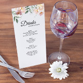 Pink and Mauveヴィンテージフローラ結婚の飲み物 メニュー