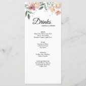 Pink and Mauveヴィンテージフローラ結婚の飲み物 メニュー (正面)