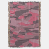 pink and mauve Camo abstract スローブランケット (正面縦)