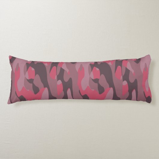 pink and mauve Camo abstract ボディピロー (正面)