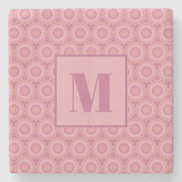 Pink and Mauve Initial Stone Coaster ストーンコースター