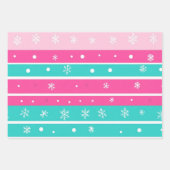 Pink and Mint Bright Christmas ラッピングペーパーシート (正面2)