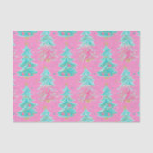 Pink and Mint Christmas Gift Trees 薄葉紙 (正面)