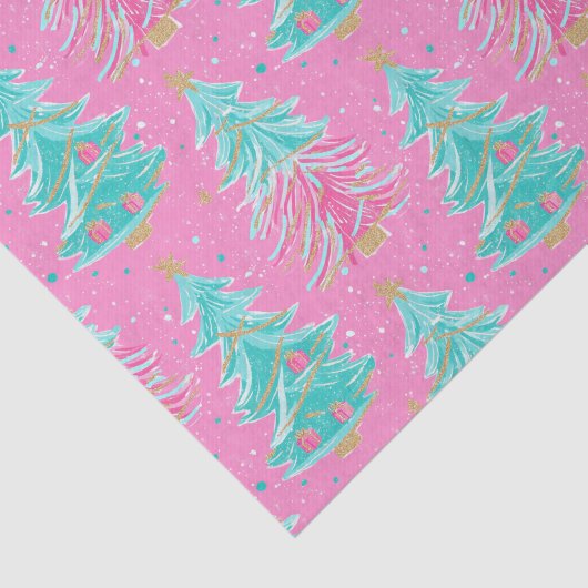 Pink and Mint Christmas Gift Trees 薄葉紙 (詳細)
