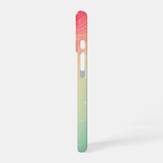 Pink and Mint Green Abstract Marble Phone Case iPhone 16ケース (左側面)