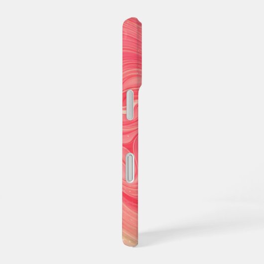 Pink and Mint Green Abstract Marble Phone Case iPhone 16ケース (右側面)
