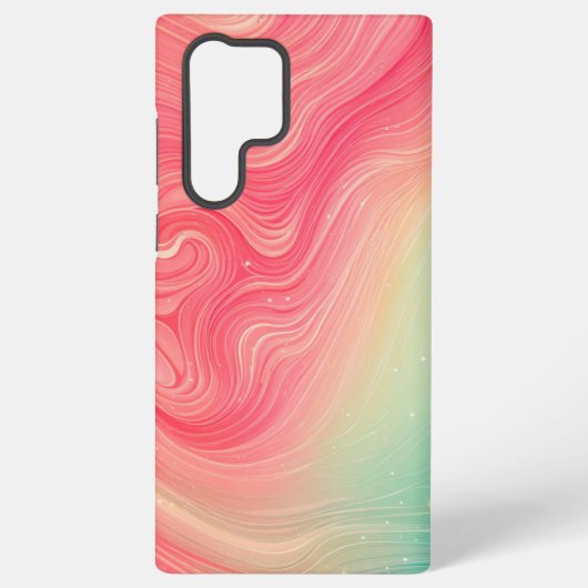 Pink and Mint Green Abstract Marble Phone Case Samsung Galaxyケース (裏面)