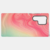 Pink and Mint Green Abstract Marble Phone Case Samsung Galaxyケース (裏面横)