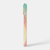 Pink and Mint Green Abstract Pattern Phone Case iPhone 15ケース (左側面)