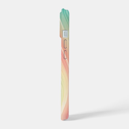 Pink and Mint Green Abstract Pattern Phone Case iPhone 15ケース (左側面)