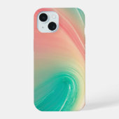 Pink and Mint Green Abstract Pattern Phone Case iPhone 15ケース (裏面)