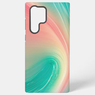 Pink and Mint Green Abstract Pattern Phone Case Samsung Galaxy S22 Ultraケース