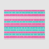Pink and Mint Horizontal Striped Snowflake 薄葉紙 (正面)