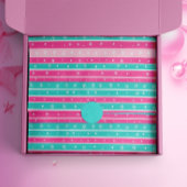 Pink and Mint Horizontal Striped Snowflake 薄葉紙