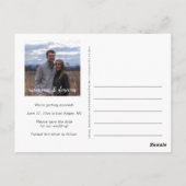 Pink and Navyスクリプ華美ト2-Photo Save The Date ポストカード (裏面)