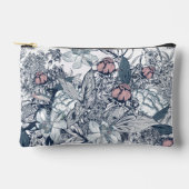 Pink and Navy Toile アクセサリーポーチ (正面)
