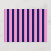 Pink and Navy Wavy Frame Note Card with Striped Ba 招待状 (裏面)