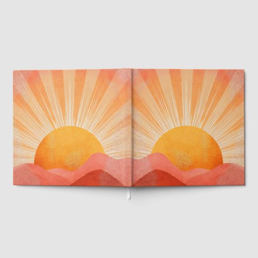 Pink and Orange Boho Sunrise ゲストブック (全面)