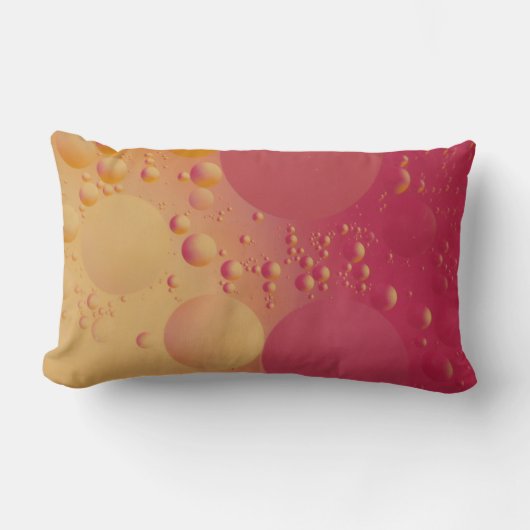 Pink and orange bubble digital ランバークッション (正面)