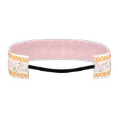 Pink and Orange Dainty Cottage Scallop Stripe アスレチックヘッドバンド (裏面)
