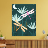 Pink and Orange Dragonflies Wall Art - Canvas キャンバスプリント (インサイチュ (リビング))