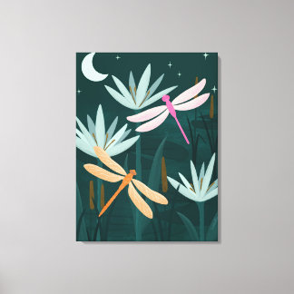 Pink and Orange Dragonflies Wall Art - Canvas キャンバスプリント