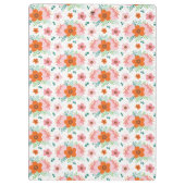 Pink and orange floral bouquet patterned clipboard クリップボード (裏面)