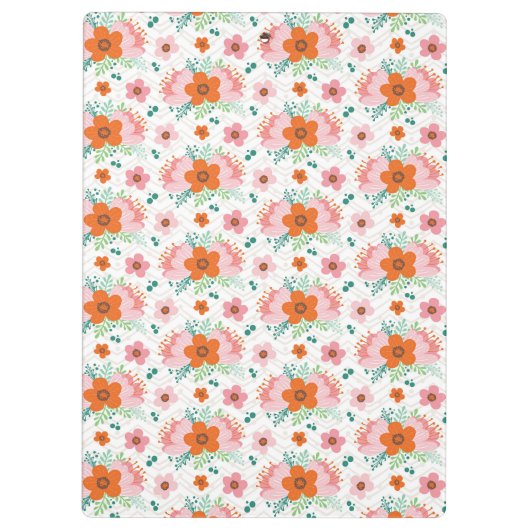 Pink and orange floral bouquet patterned clipboard クリップボード (裏面)