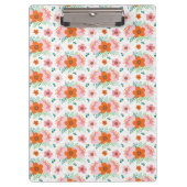 Pink and orange floral bouquet patterned clipboard クリップボード (正面)