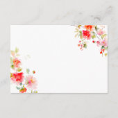 Pink and Orange Floral Details QR-code Graduation エンクロージャーカード (裏面)