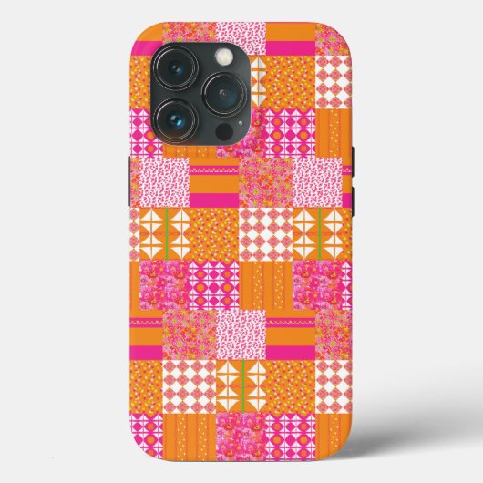 Pink and orange floral patchwork Phone cover Case-Mate iPhoneケース (裏面)