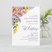 Pink and Orange Floral Wedding  招待状 (スタンド正面)